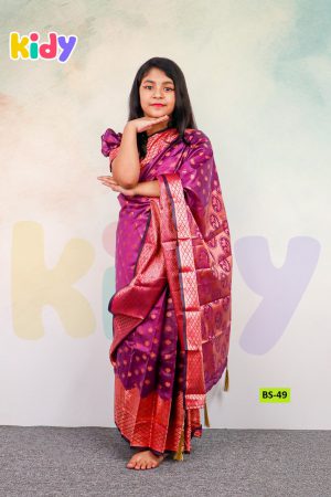 BS-49 বেবি রেডি কাতান শাড়ি