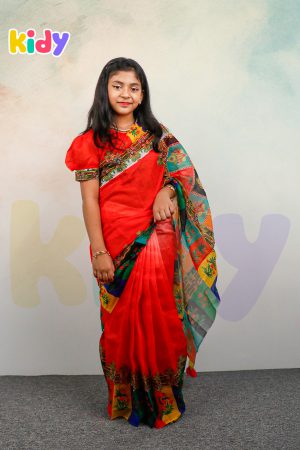 BS-17 বেবি রেডি হাফ সিল্ক প্রিন্ট শাড়ি