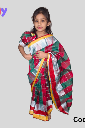 BS-02/BS-51 বেবি রেডি চেক সিল্ক শাড়ি