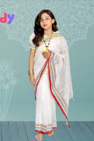 BS-10 বেবি রেডি হাফ সিল্ক  শাড়ি