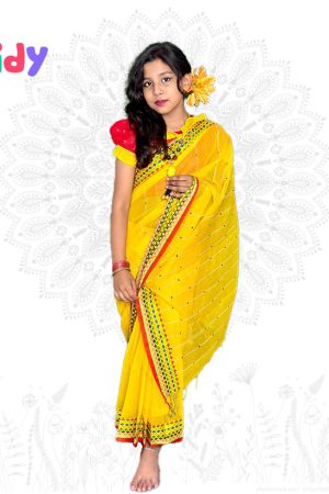 BS-11 বেবি রেডি হাফ সিল্ক শাড়ি