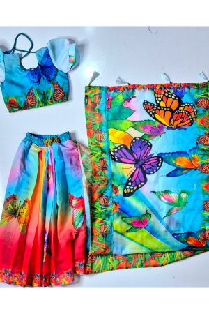 bs 47 বেবি রেডি হাফ সিল্ক প্রিন্ট শাড়ি (copy)