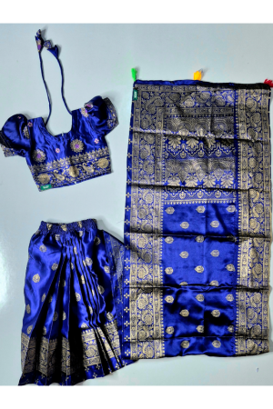 bs 67 (blue 2) বেবি রেডি জাপানি সিল্ক প্রিন্ট শাড়ি (copy)