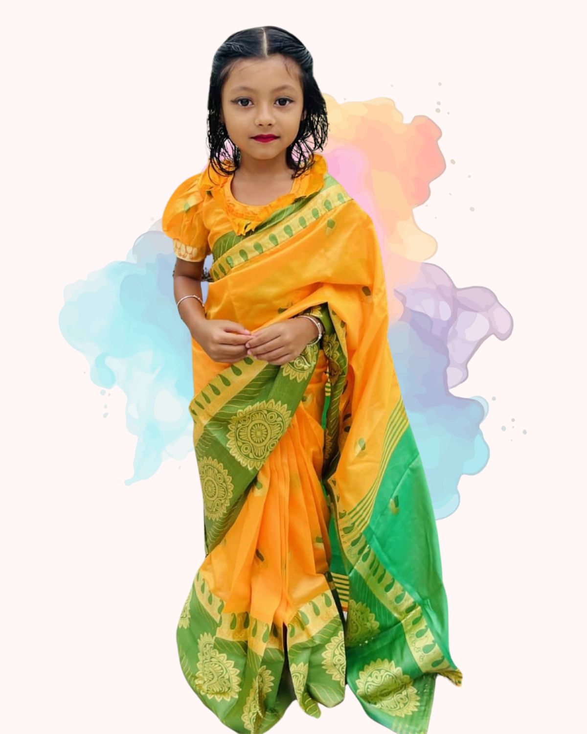 হলুদ সবুজ চাকা কাতান (code 01) হলুদ সবুজ চাকা কাতান (code 01)